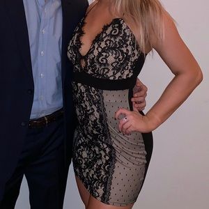 Black Nude Lace Cocktail/Formal Dress